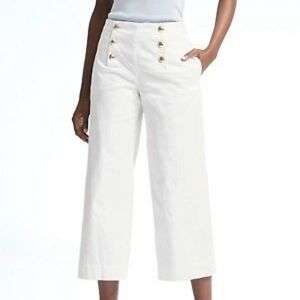 Banana Republic Blake-Fit Wide Leg Cropped Sateen Sailor Pants Size 2